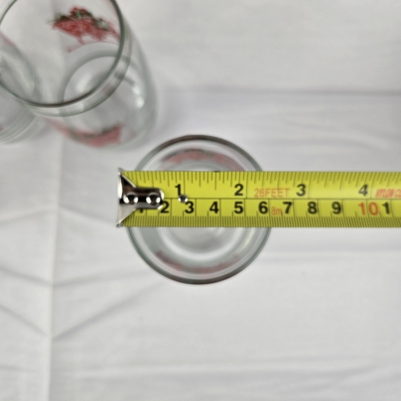 Vintage Santa’s Sleigh Drinking Glasses Christmas Holiday JC Penny Set of 4 Vtg - Picture 6 of 6